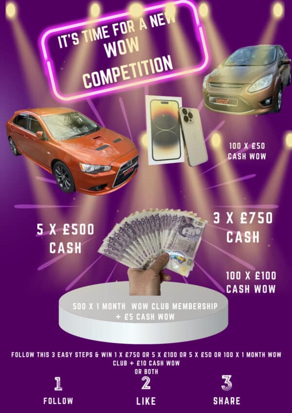 Câștigă Premii de Peste £100000+ 🚗 Mitsubishi Lancer Ralliart 📱iPhone 14 Pro Max sau £1000 💷 2000+ Premii